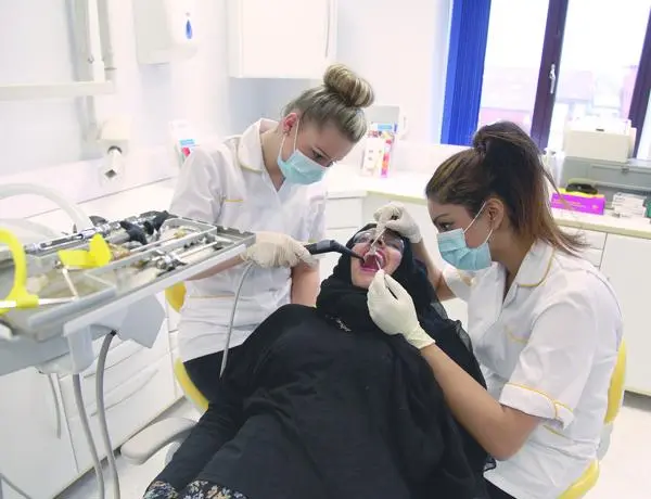 Person receiving dental treatment
