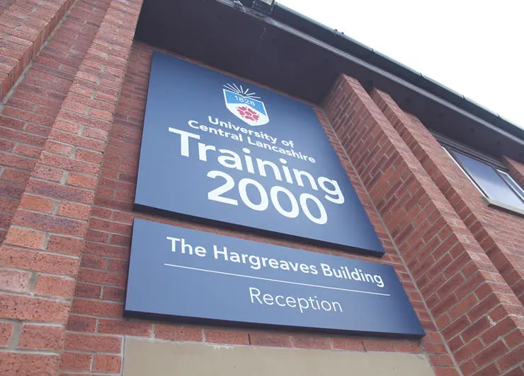 Close up of the Training 2000 signage outside their building