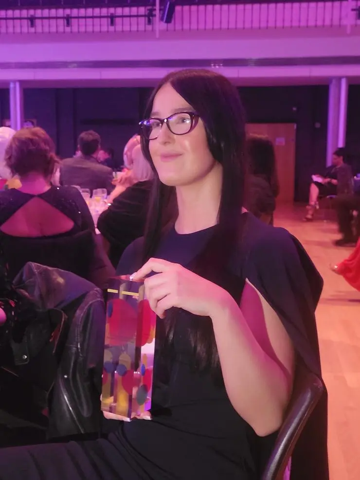 Holly sat at the Lancashire Apprenticeship Awards